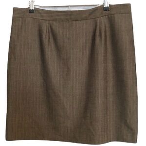 Jaclyn Smith Plus Size Brown Herring Bone Print Split Lined Pencil Skirt Size 16